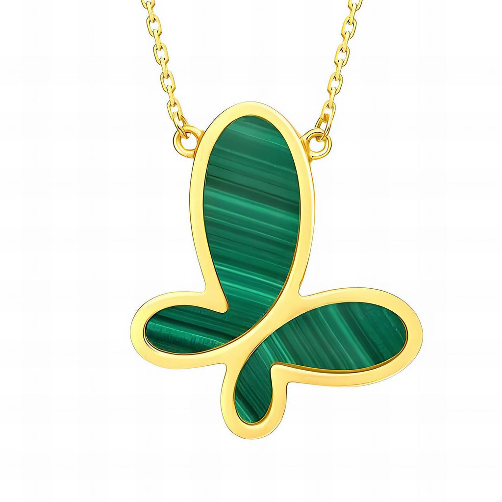 Butterfly Necklace, 18K Gold Plated Steel