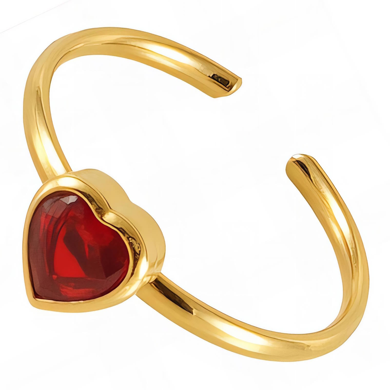 Heart Ring, 18K Gold Plated Steel