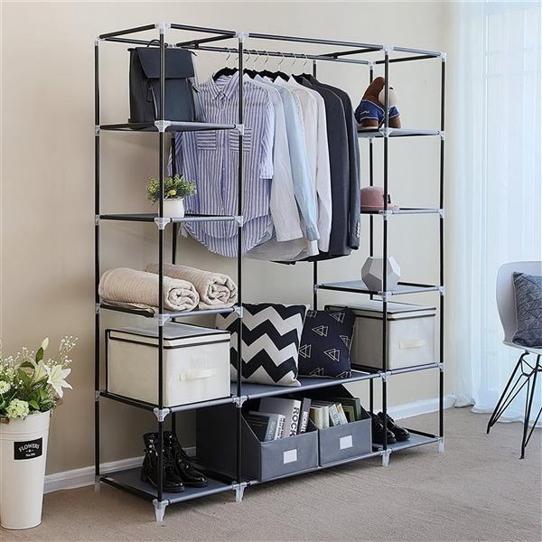 Non Woven Wardrobe With 5 Layers And 12 Compartments