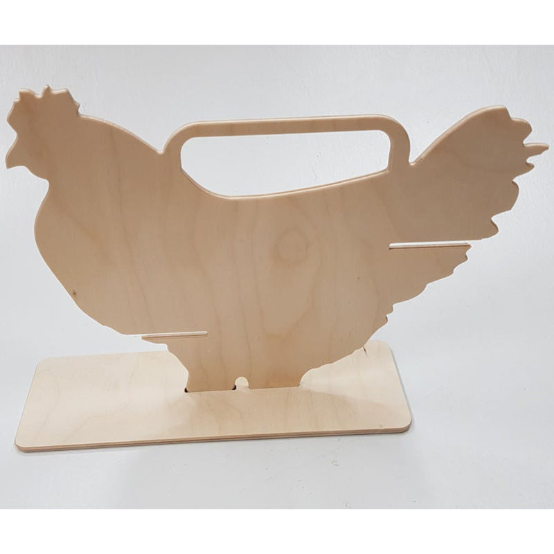 12 Cells Chicken Shape Egg Shelf Portable Wooden Case Organizer Egg Protect Container Box Kitchen Storage Accessories