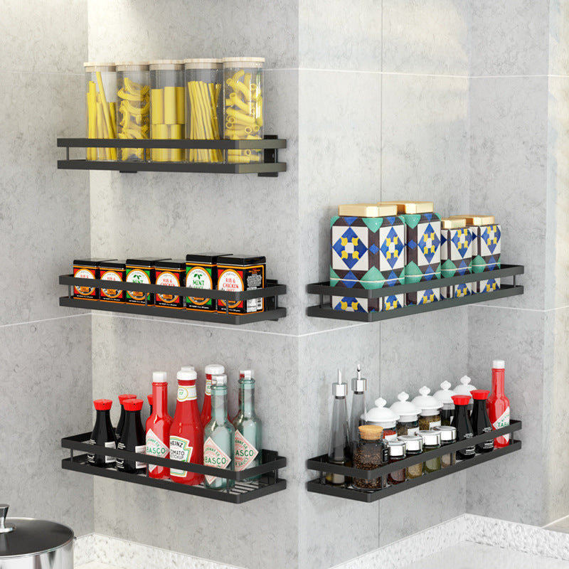 Punch-free Wall-mounted Spice Rack Bathroom Storage Organizer