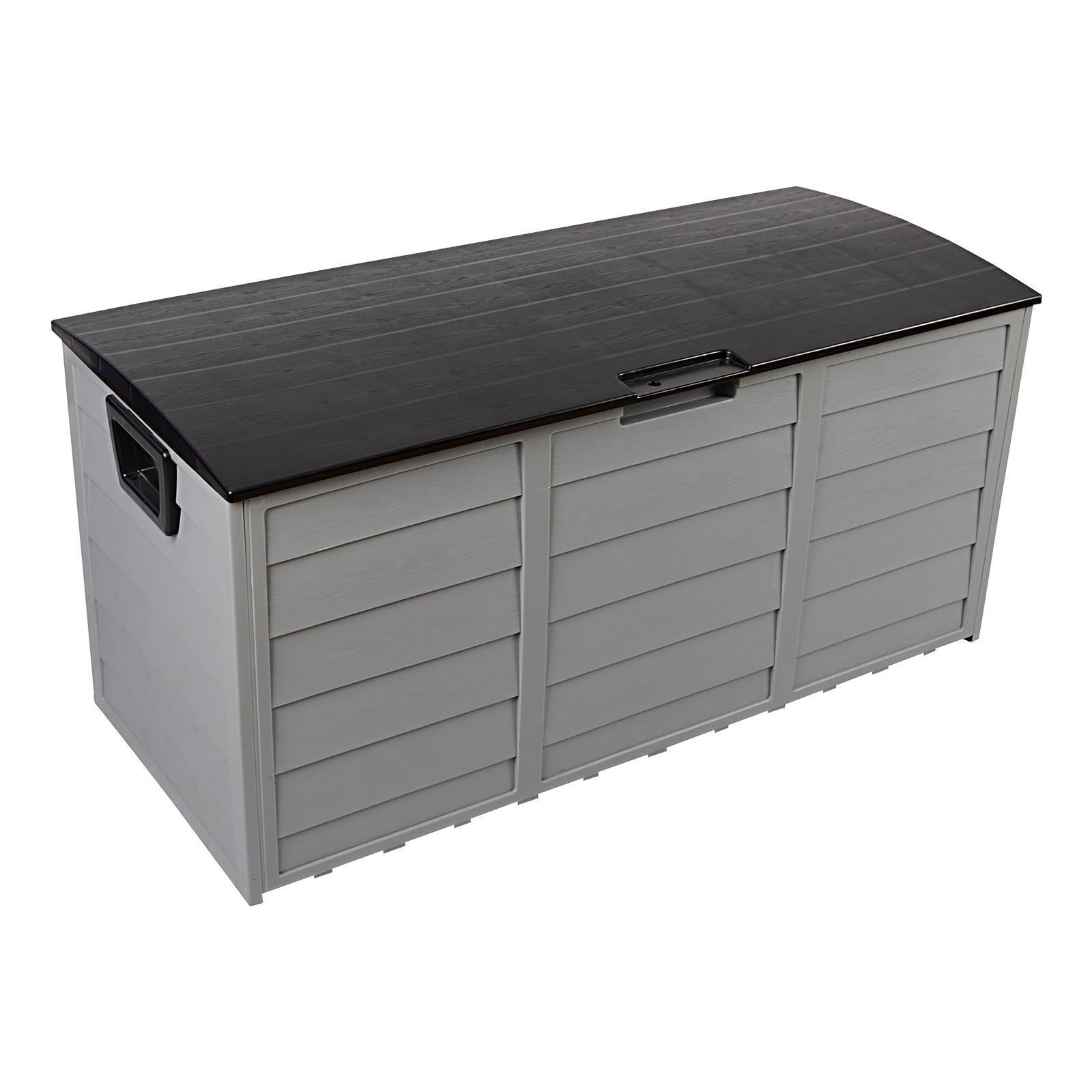 Garden Storage Box 75 Gal Black Outdoor Tool Case Cushion Organizer with Wheels