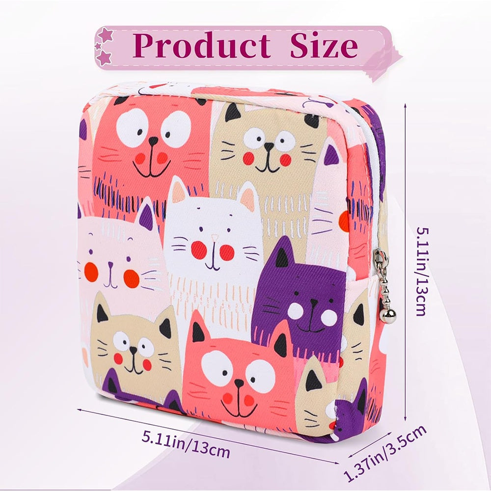 Sanitary Napkin Storage Bag, Cartoon Storage Bag, Cosmetic Bag, Sanitary Pads Pouch