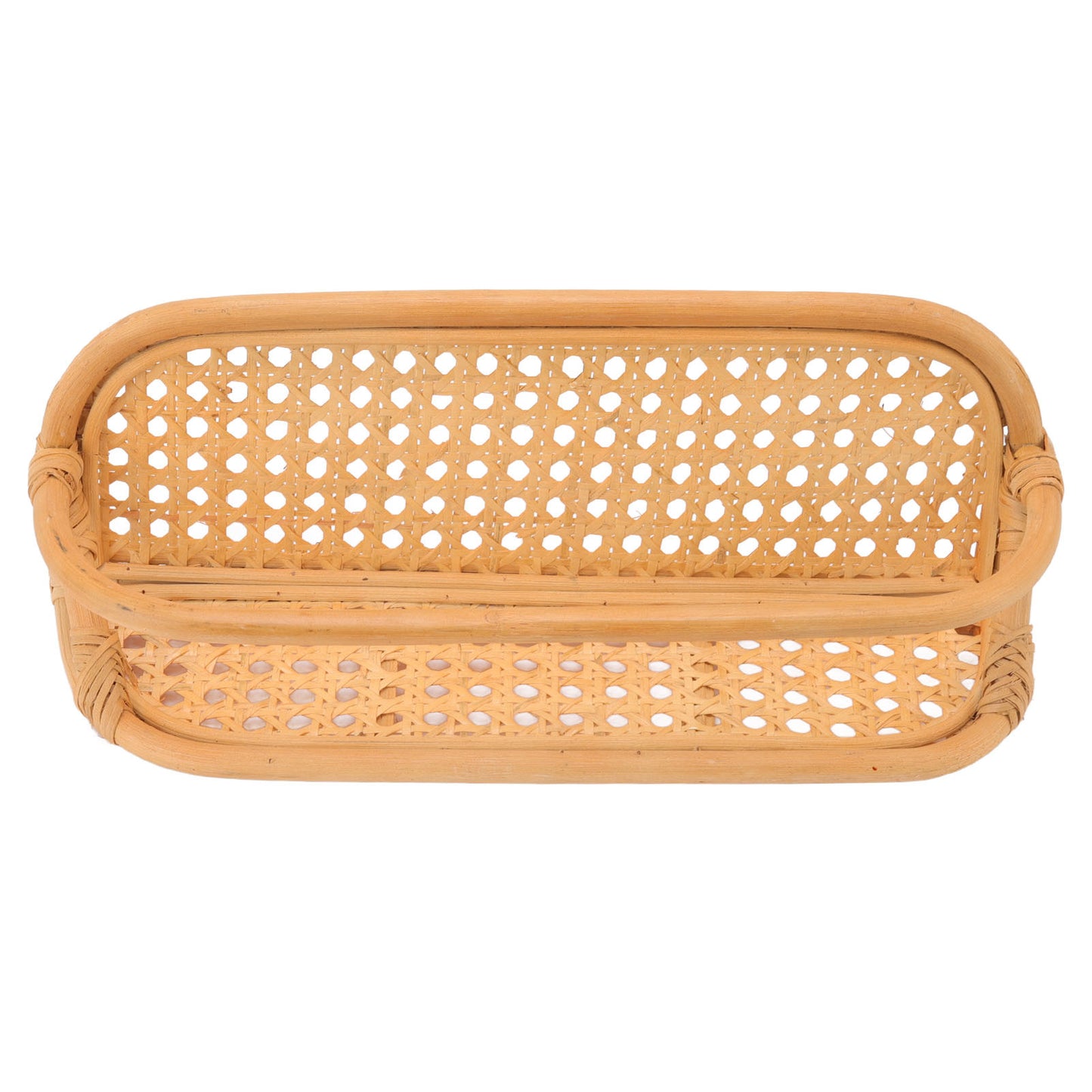 Rattan Wall Shelf Hand Crafted Durable Natural Rattan Hanging Rack Wall Storage Shelf for Bathroom Kitchen Living Room