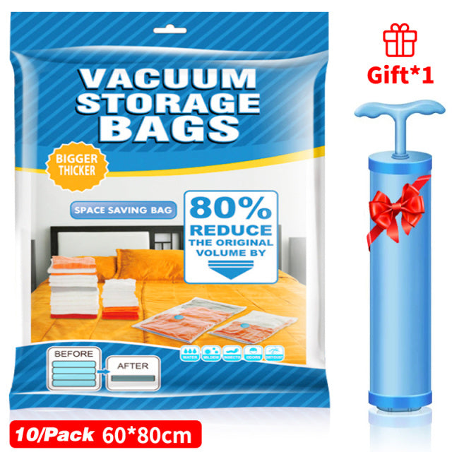 Vacuum Bag Storage W Valve Home Organizer Bag Fold