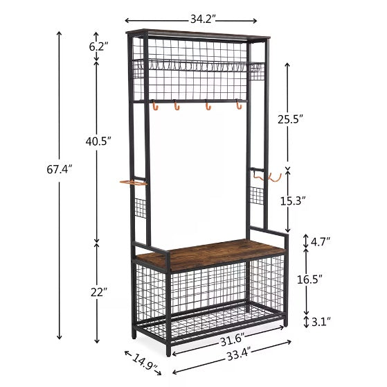 Garage Sports Equipment Storage Rack With Bench Storage Rack