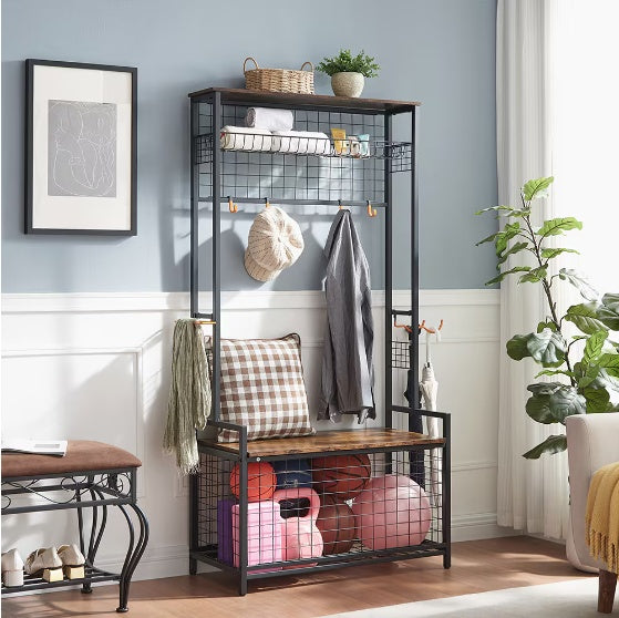 Garage Sports Equipment Storage Rack With Bench Storage Rack