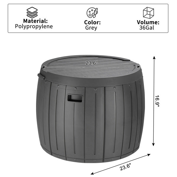 Grey Wood Grain Courtyard Plastic Storage Box