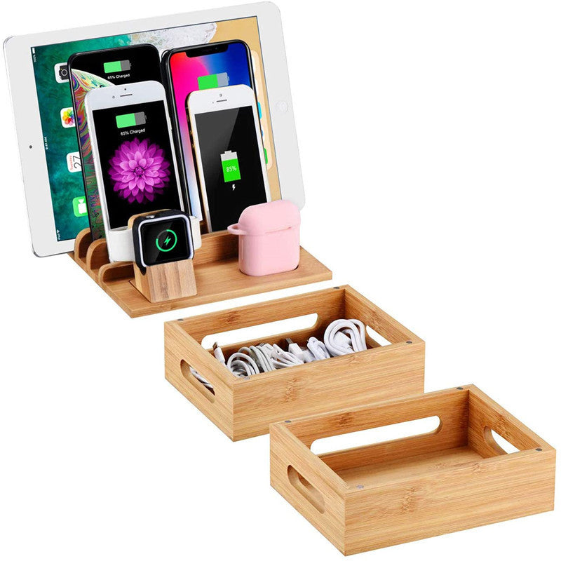 Bamboo Handicraft Mobile Phone Storage Organizer Bracket