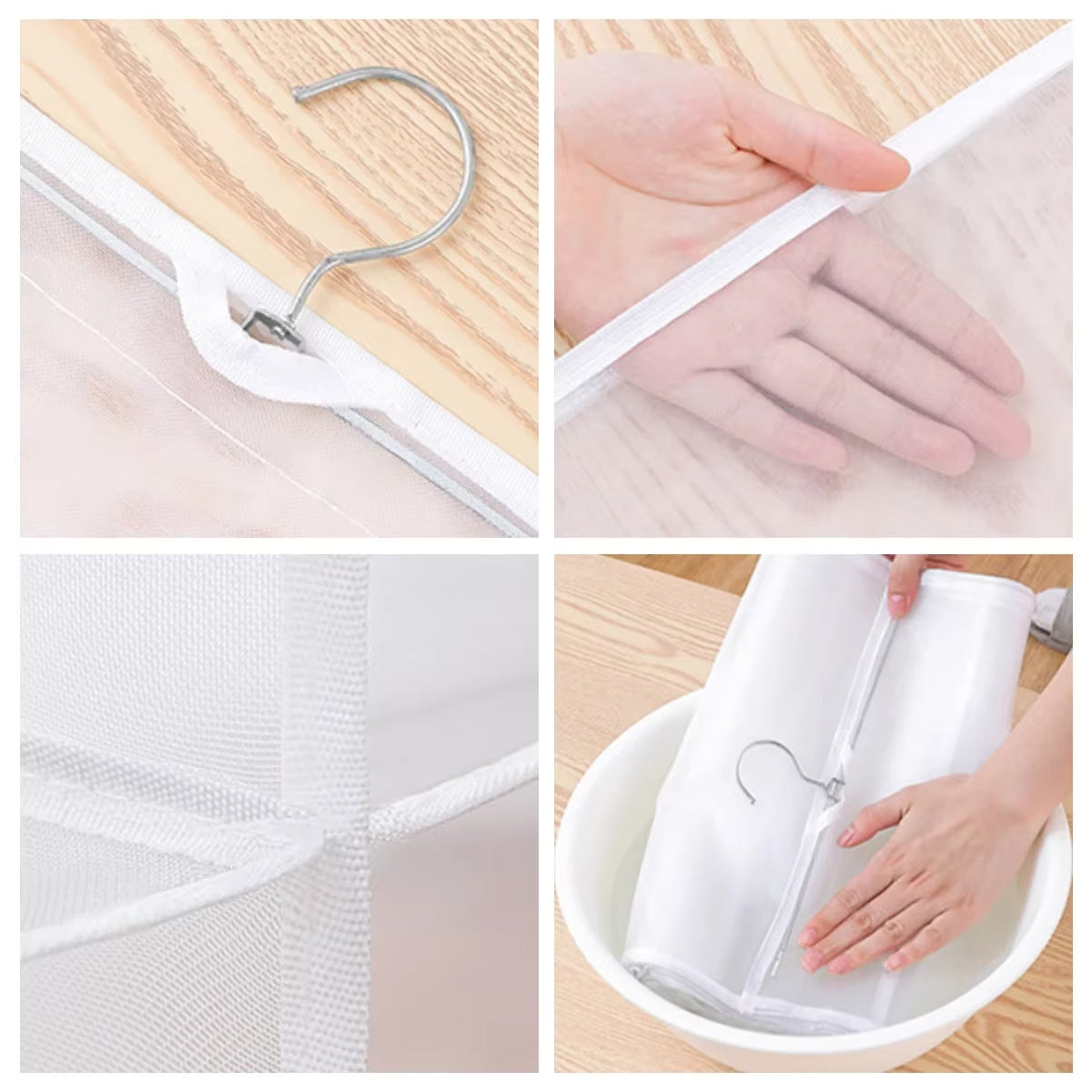 Hanging Handbag Storage Bag With 8 Pocket Wardrobe Closet Transparent Organizer Dust-proof Cover For Household Sundry Shoe Bag