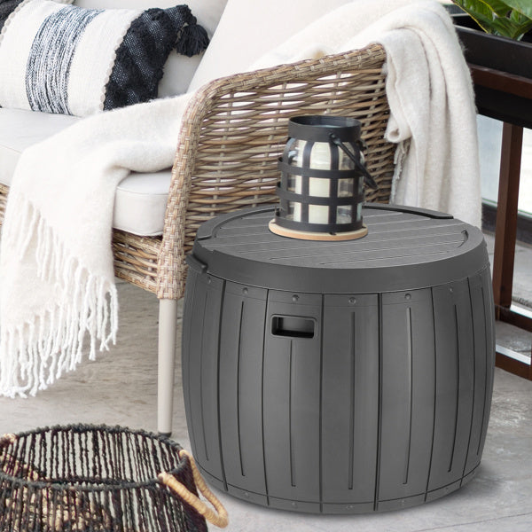 Grey Wood Grain Courtyard Plastic Storage Box