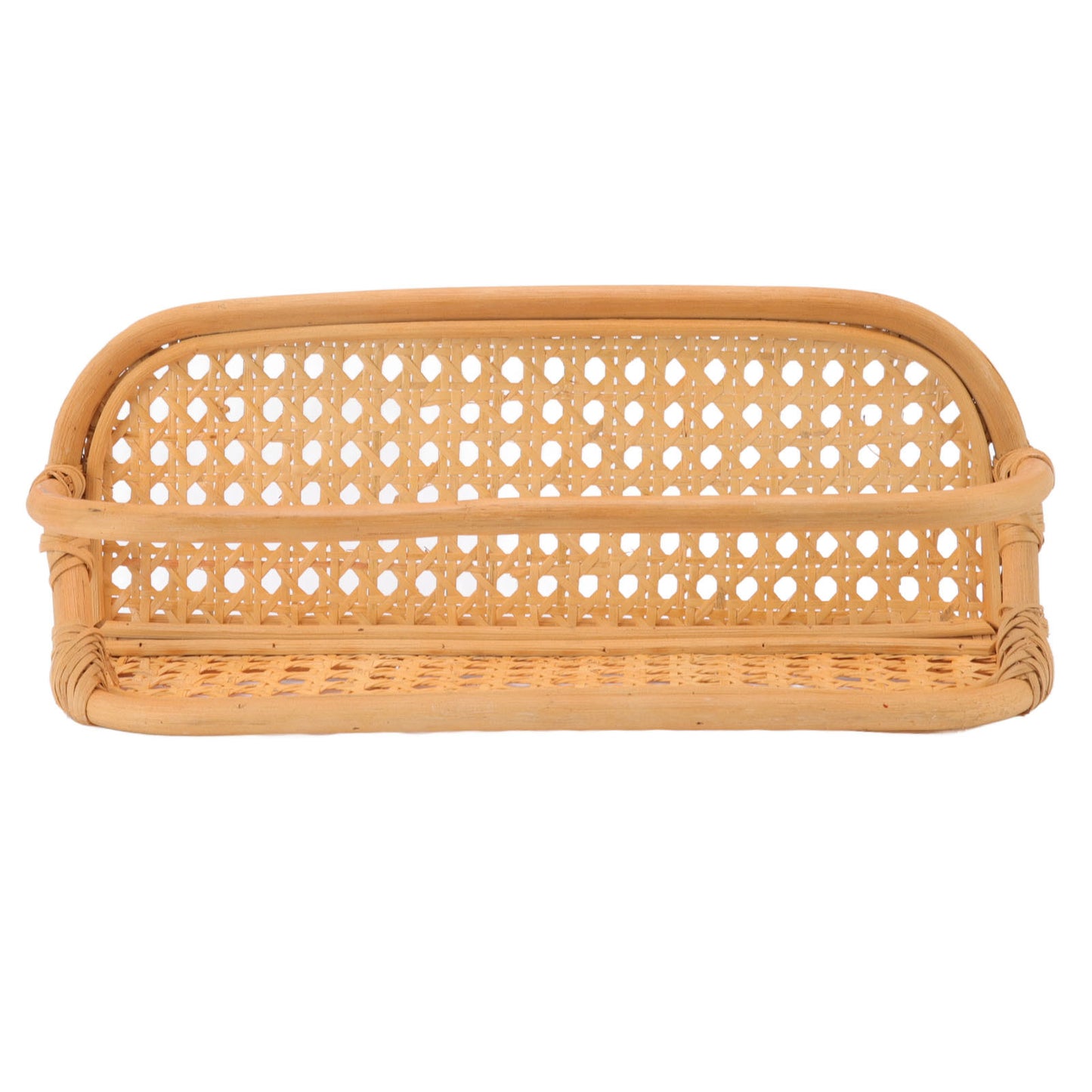 Rattan Wall Shelf Hand Crafted Durable Natural Rattan Hanging Rack Wall Storage Shelf for Bathroom Kitchen Living Room