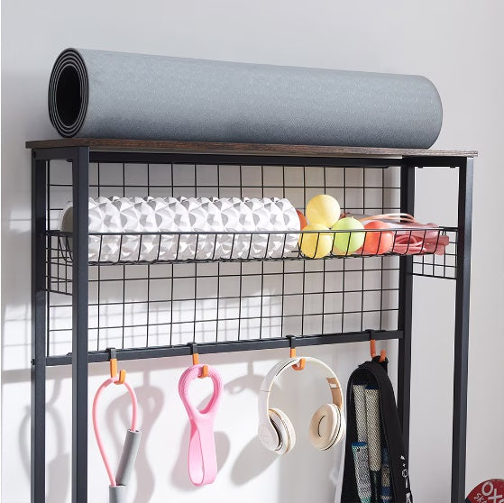 Garage Sports Equipment Storage Rack With Bench Storage Rack